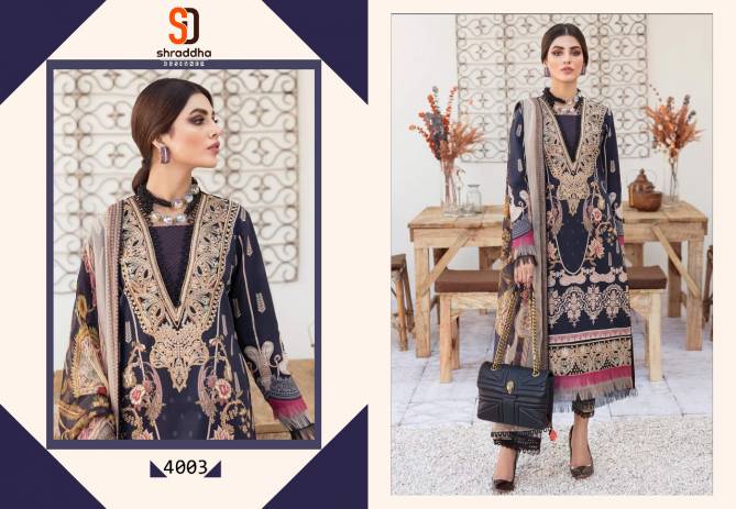 Shraddha Marjjan 4 New Designer Ethnic Wear Lawn Cotton Pakistani Salwar Suits Collection